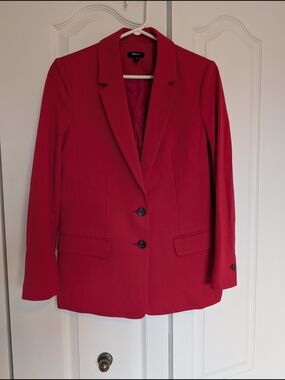 Reitmans Coral Red Single-Button Tailored Blazer